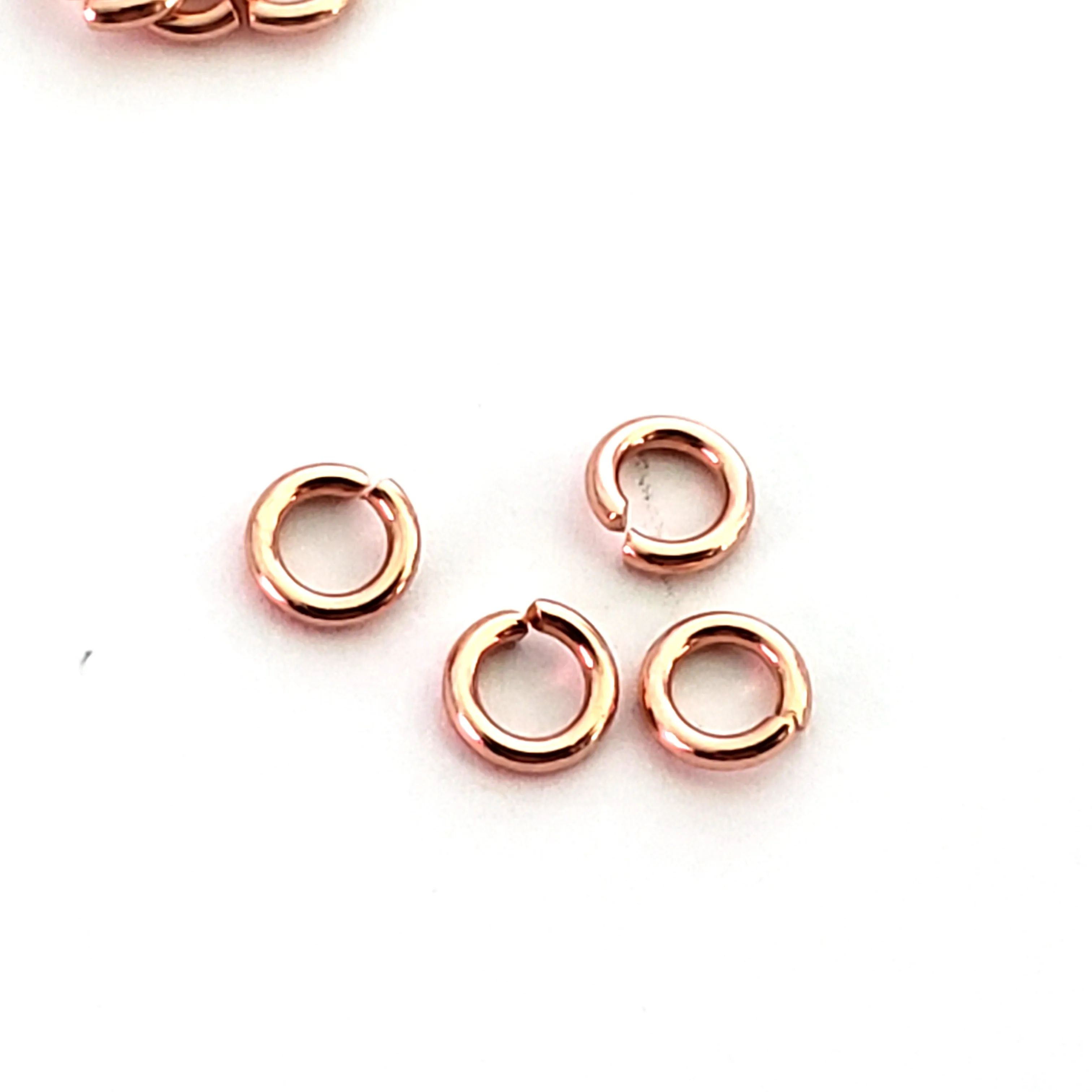 Brass Jump Rings, Rose Gold Plated Stainless, 6x1.2mm, Open, NOT Non-Tarnish, Lot Size 100