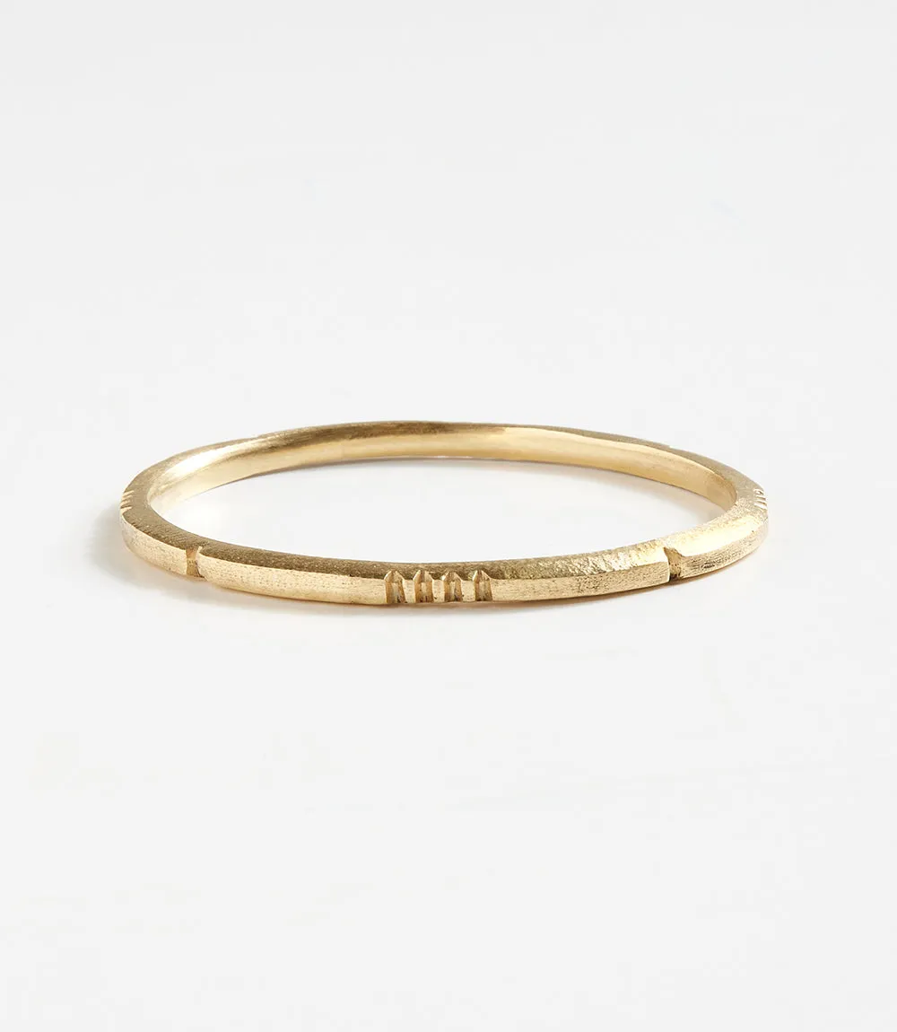 Carved Gold Bangle Bracelet