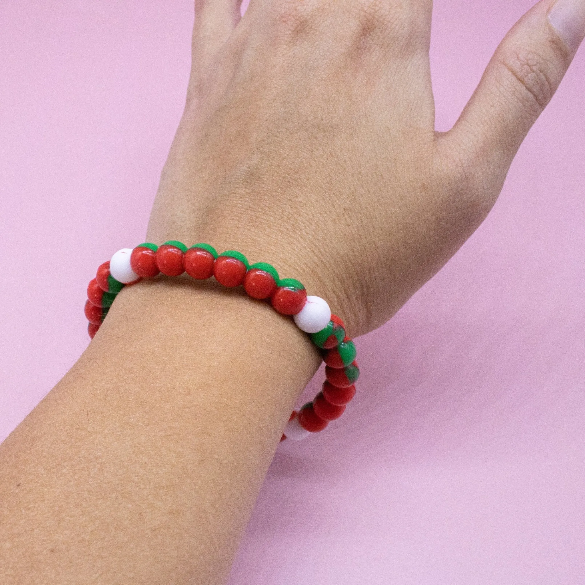 Christmas Beaded Bubble Bracelets - 6 Pack