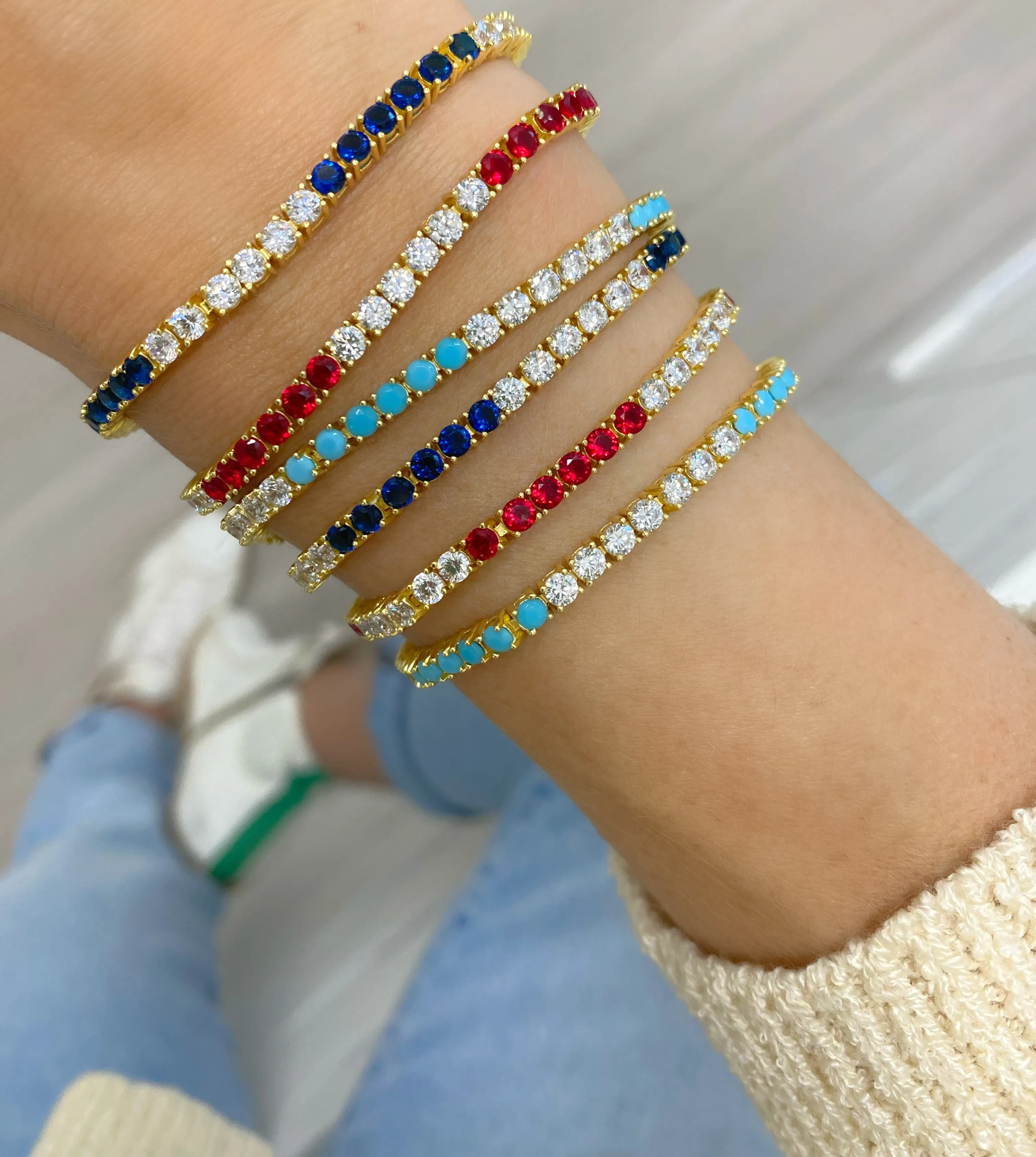 Color Diamond Tennis Bracelets