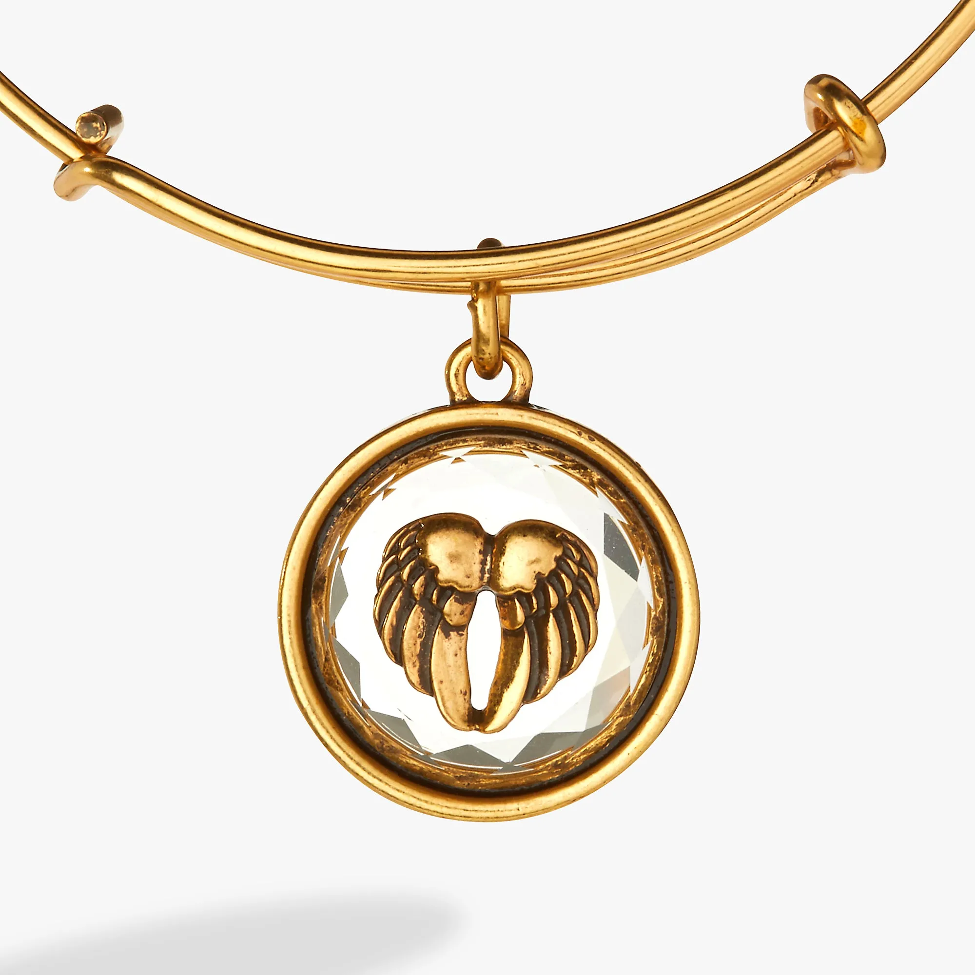 Crystal Angel Wing Charm Bangle