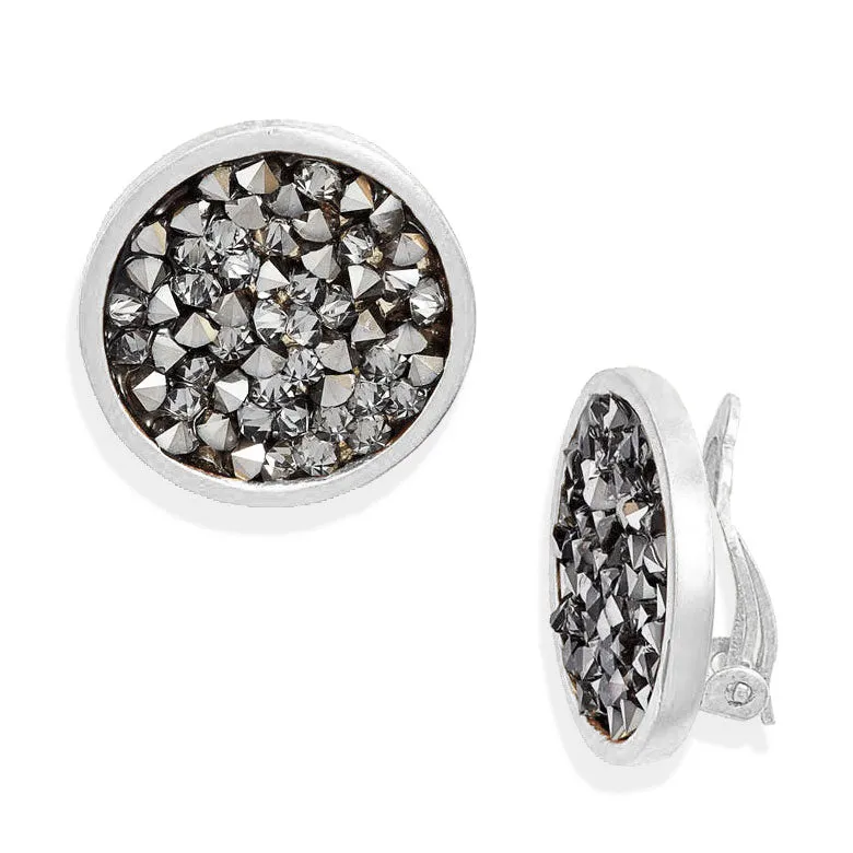 Crystal cluster clip-on earrings