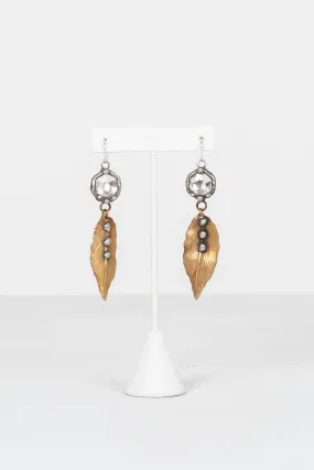 Crystal Leaf Drop Earrings