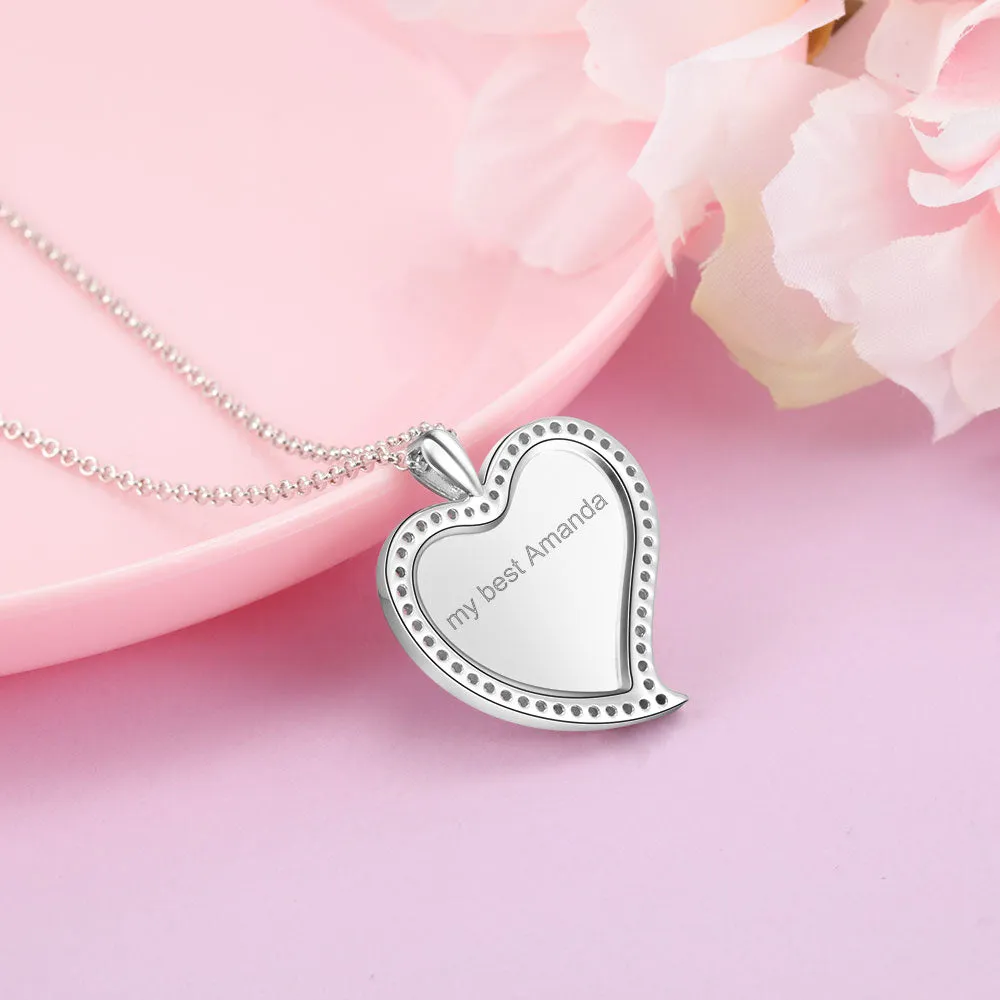 Custom Heart Necklace With Picture Inside- Gifts For Younger Mom