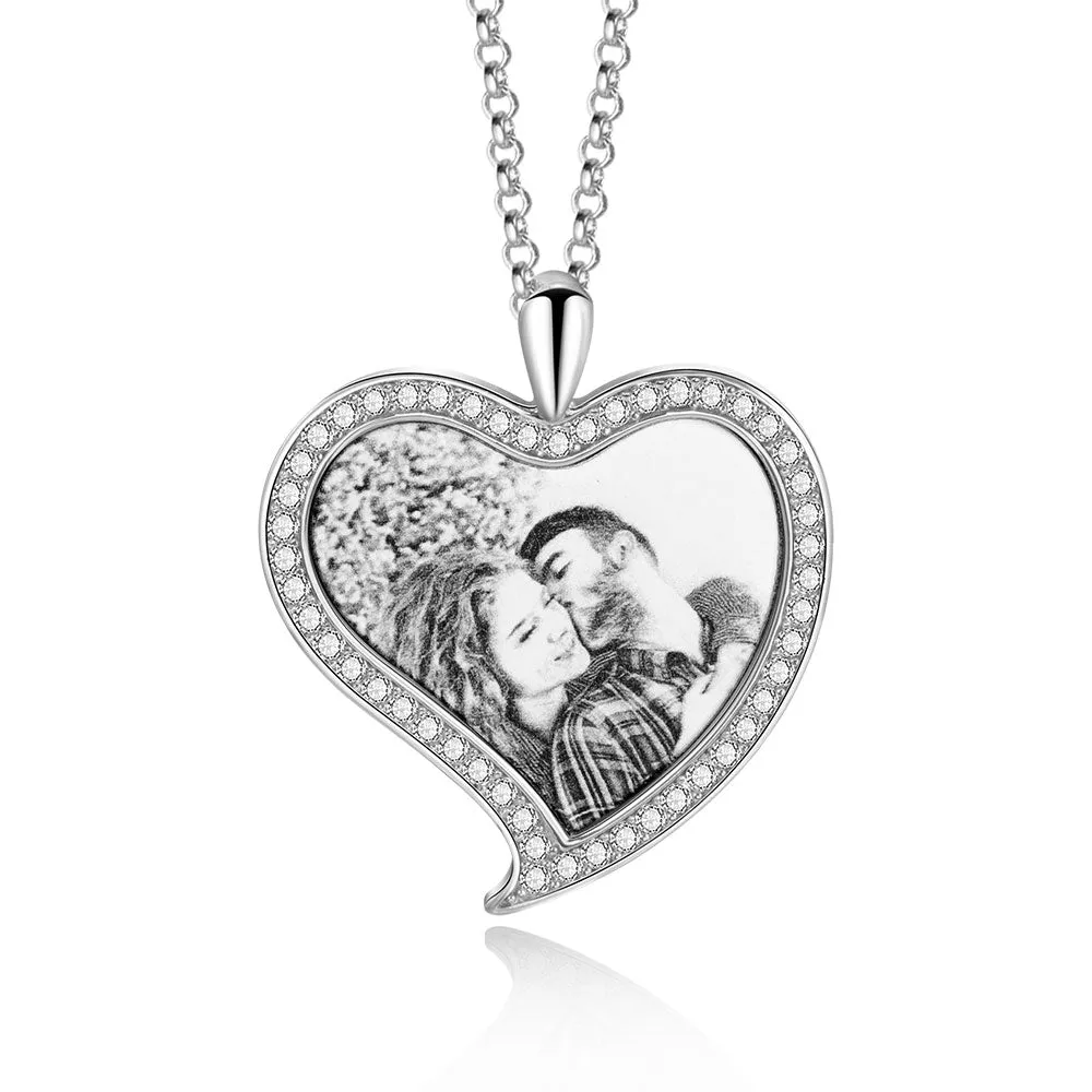 Custom Heart Necklace With Picture Inside- Gifts For Younger Mom