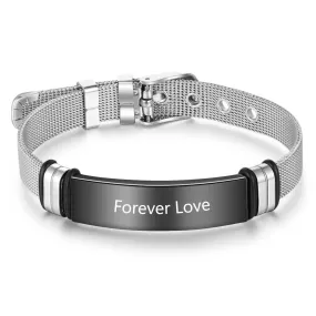 Customized Engraving Belt Buckle Bracelets For Men