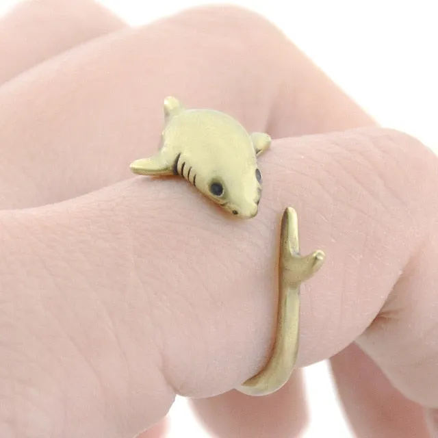 Cute Shark Resizable Rings