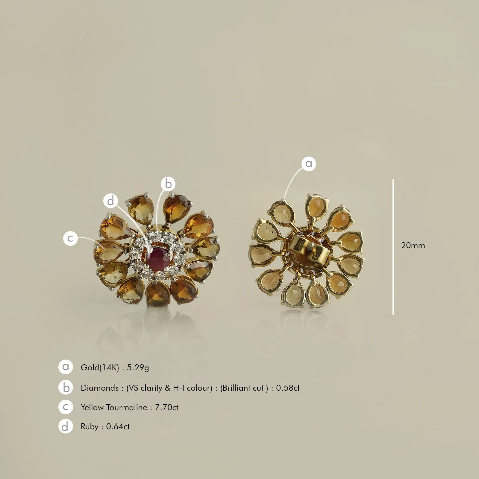 Dahlia Honey Ear Studs