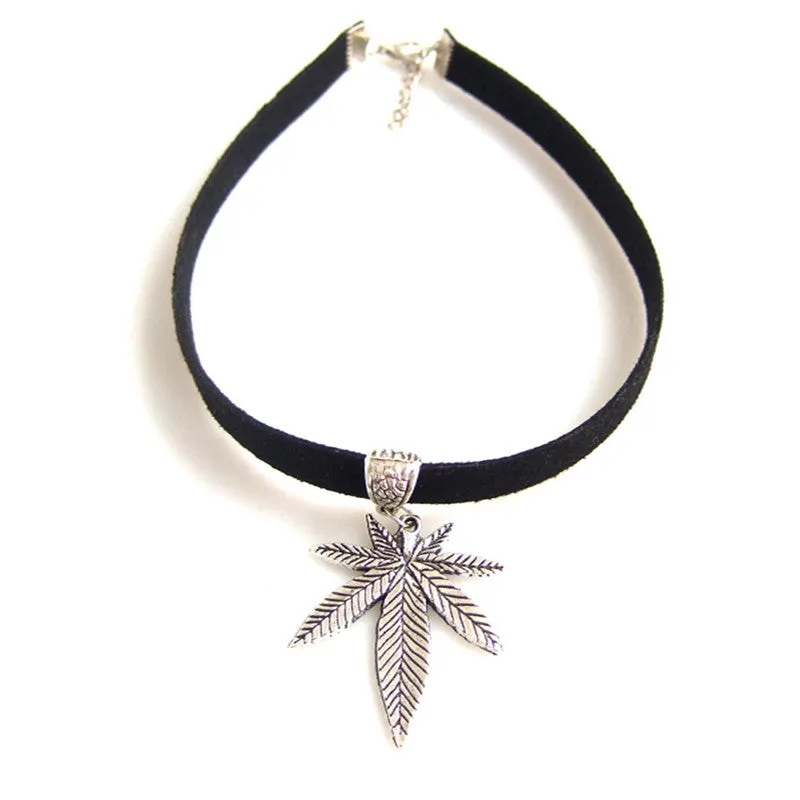 Dank Master Weed Leaf Choker Necklace