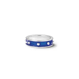 Decimus Ring Silver - Dark Blue Enamel