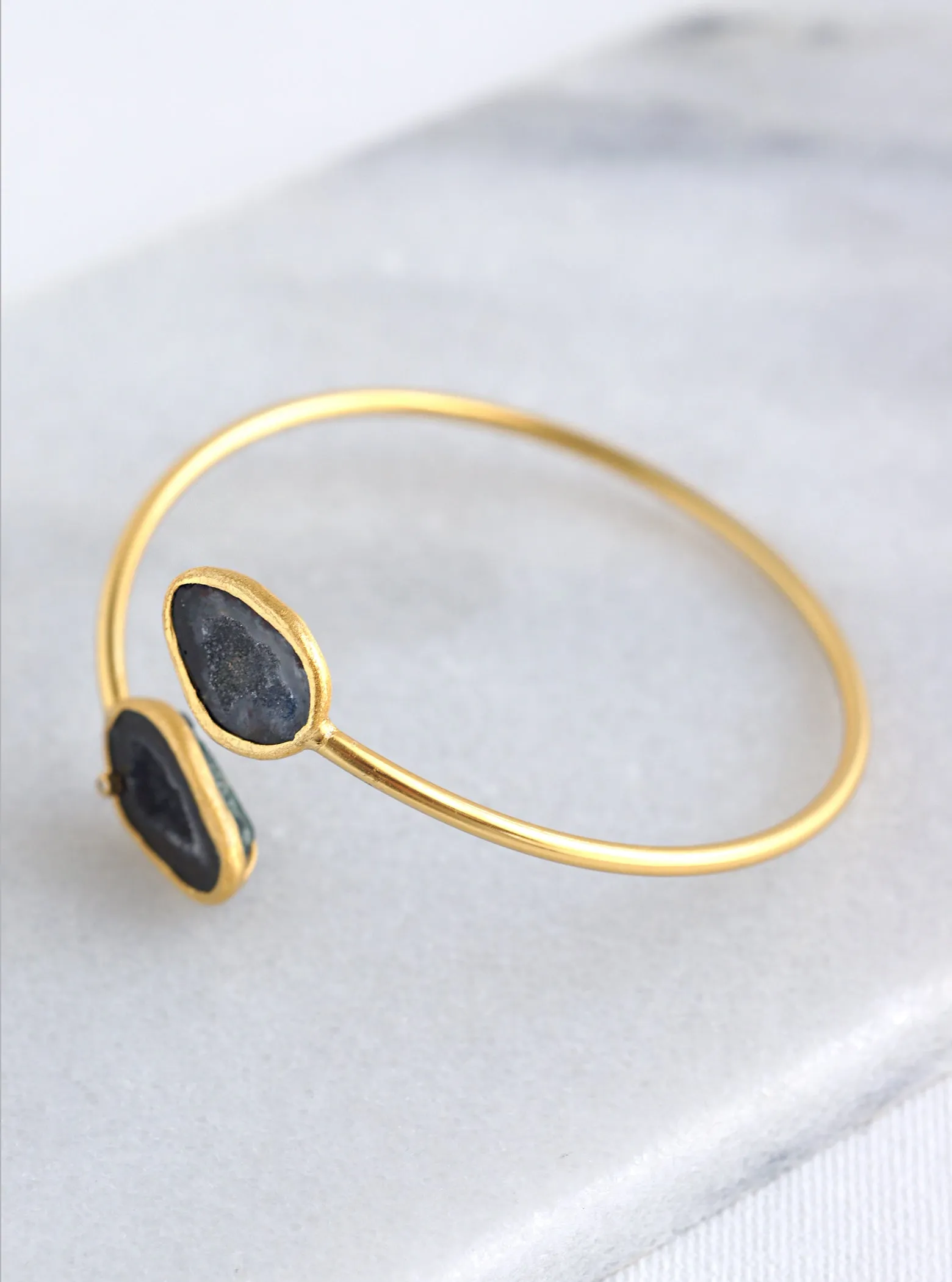 Diamond Double Geode Bangle