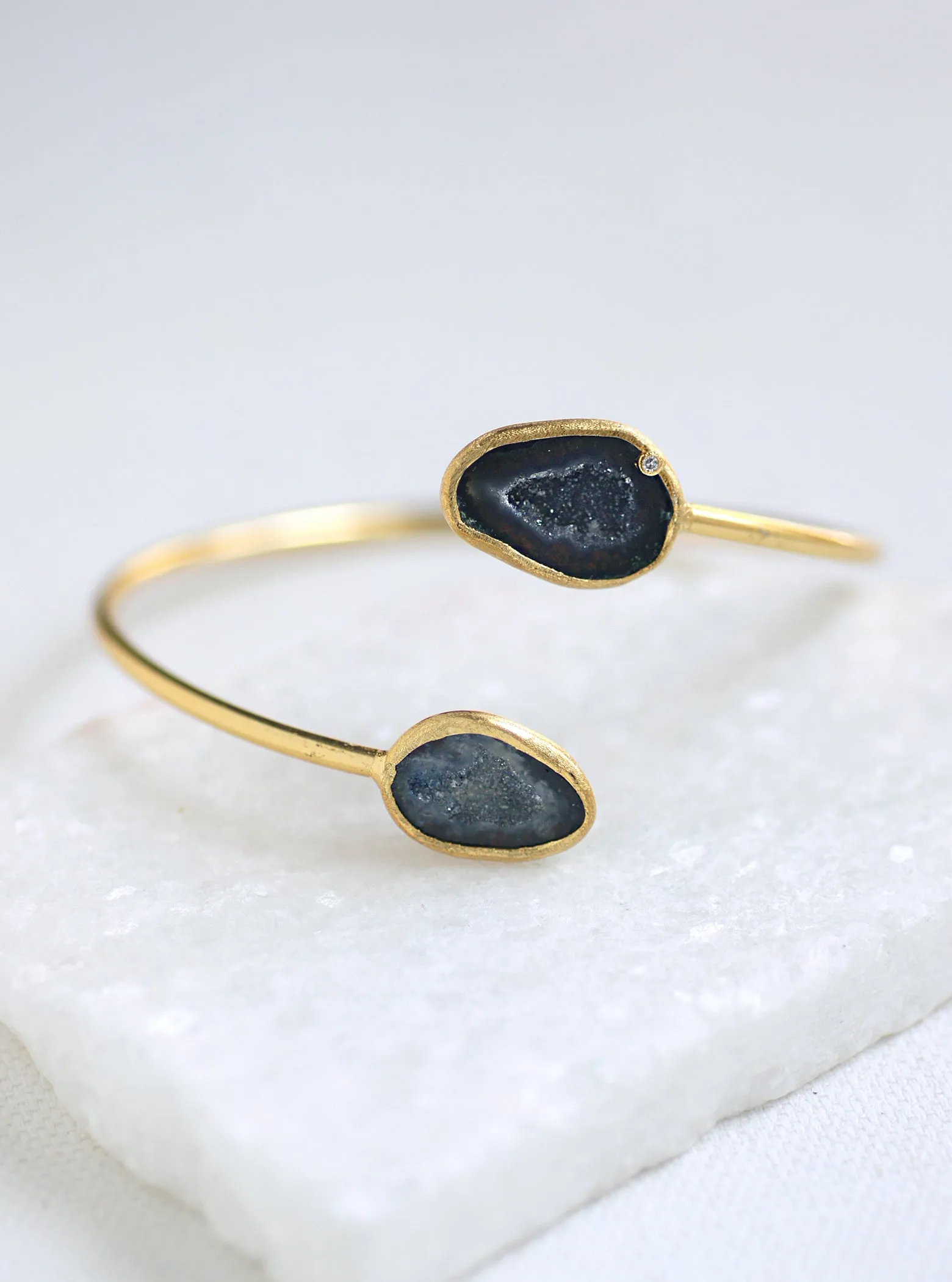 Diamond Double Geode Bangle