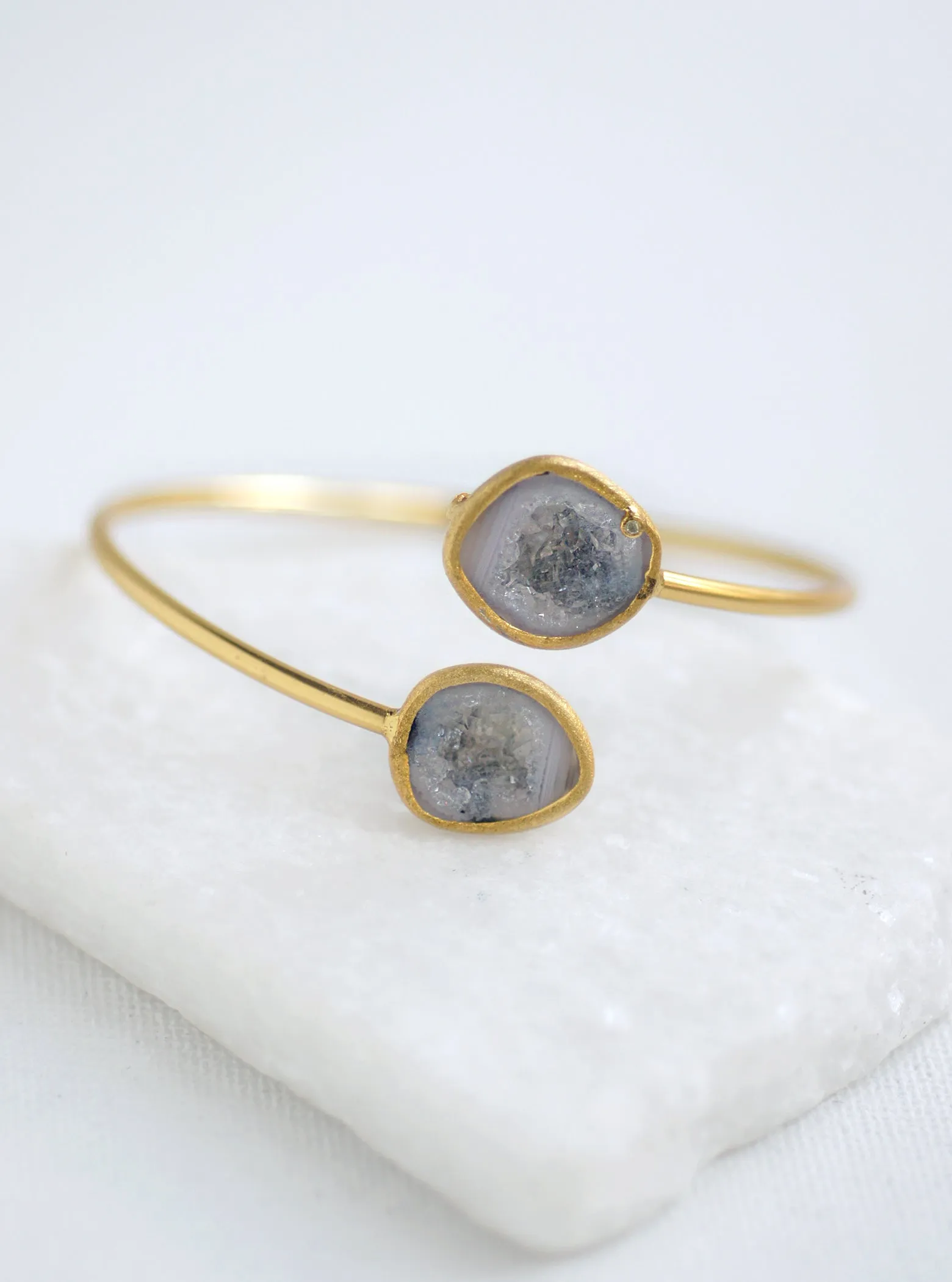 Diamond Double Geode Bangle