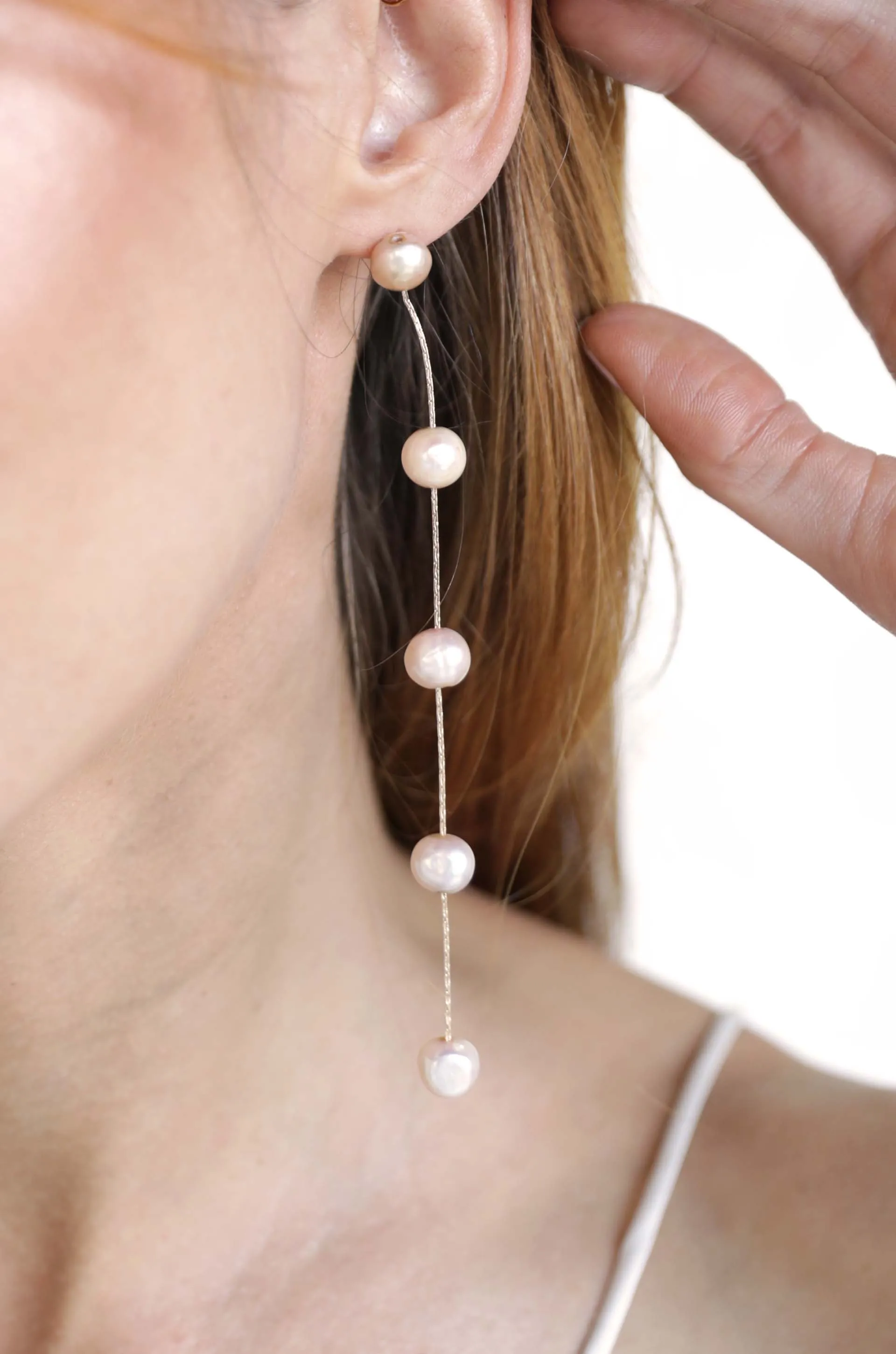 Dripping Pearl Delicate Drop Earrings