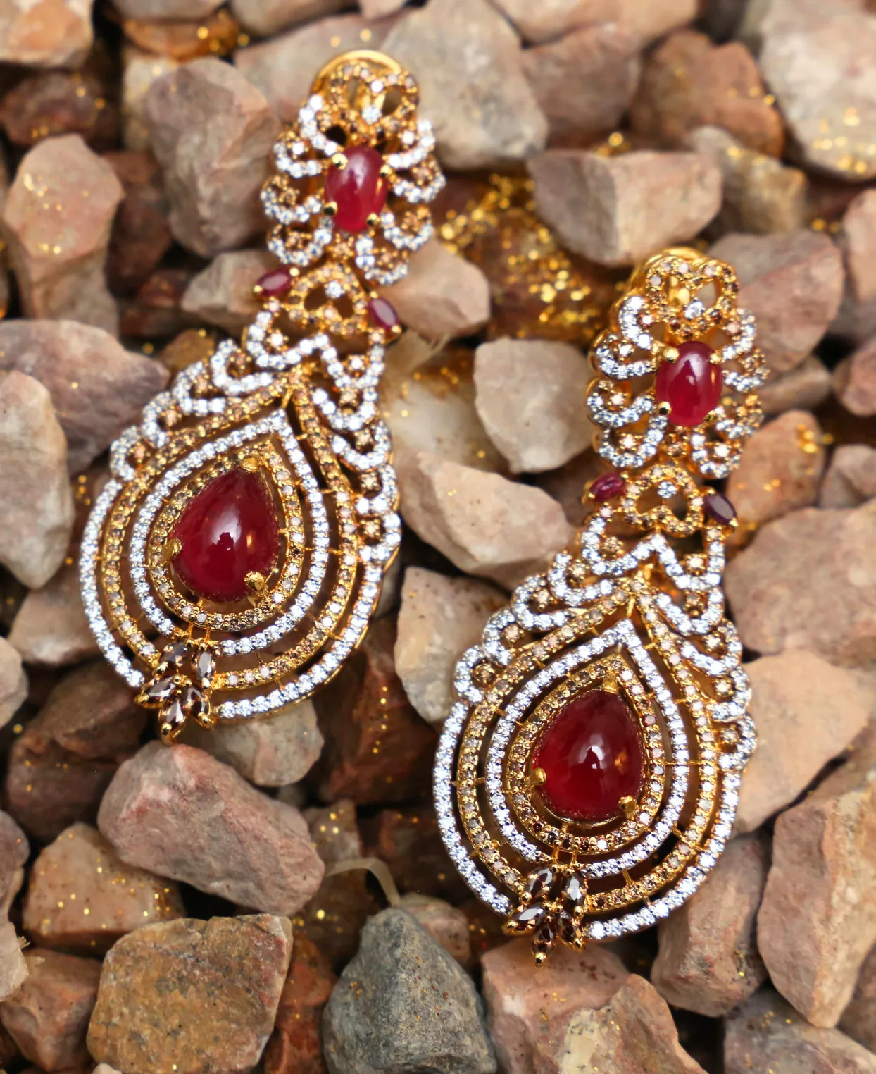 Drop Ruby Earrings