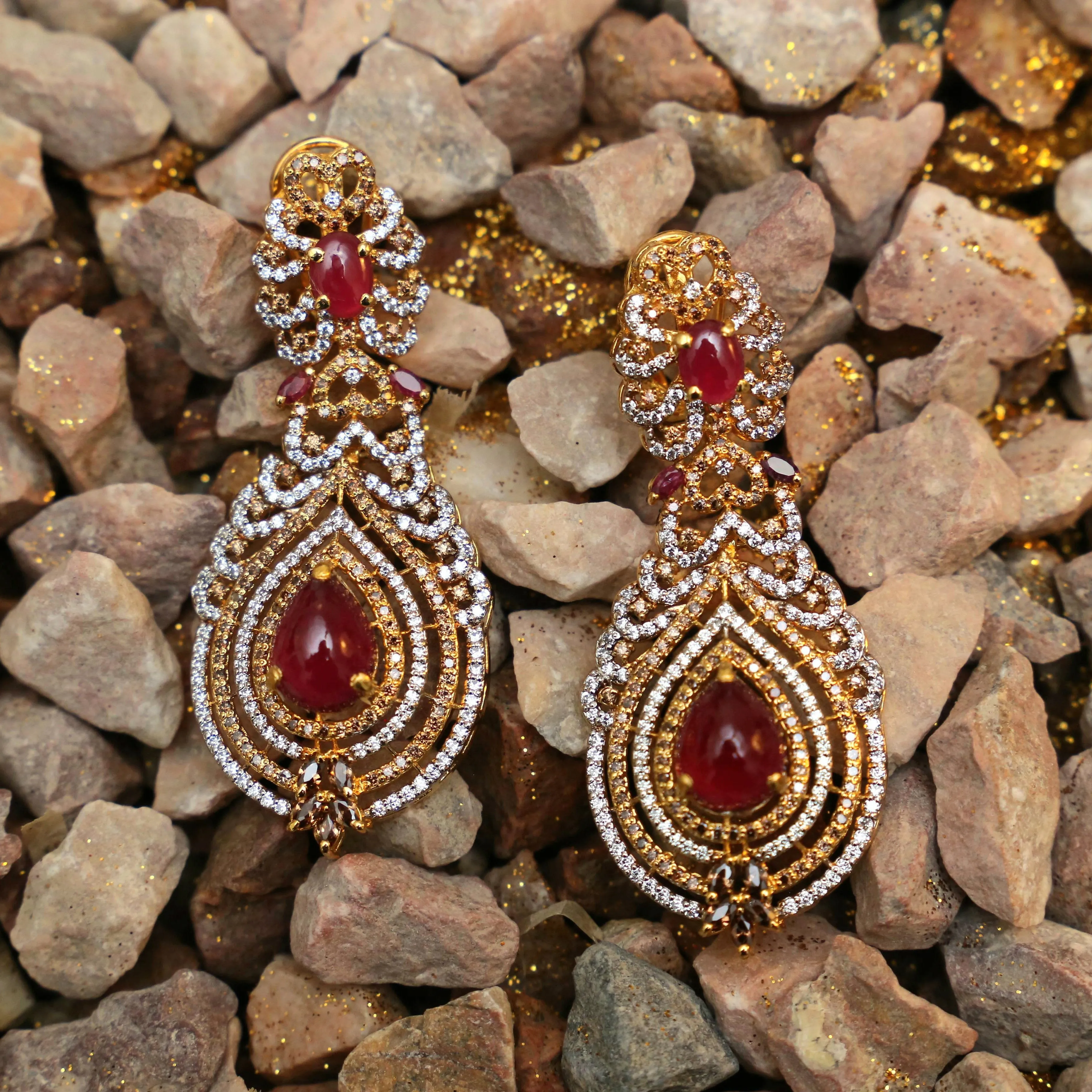 Drop Ruby Earrings