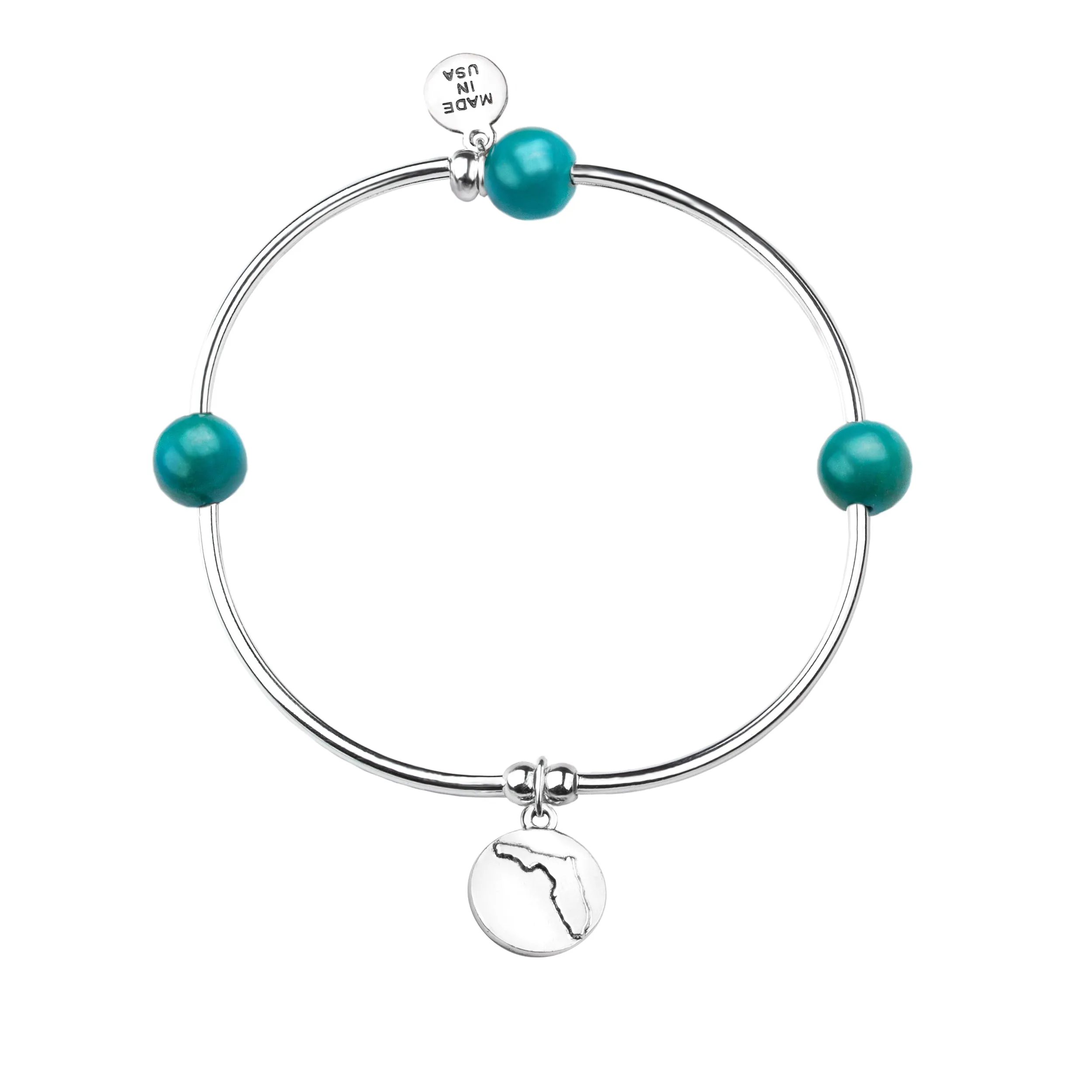 Florida | Bangle Charm Bracelet | Turquoise - Protection