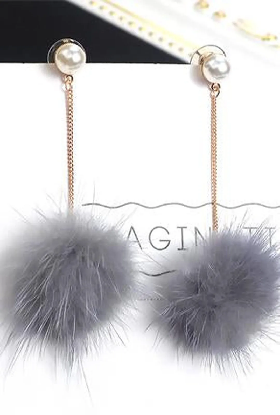 FLORIE - FUR DROP EARRING