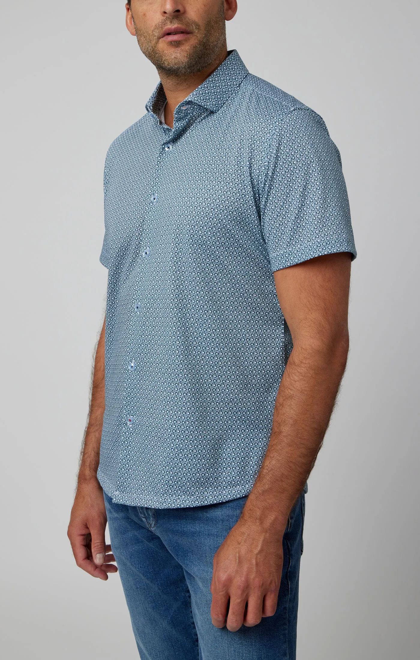 GEO GEMSTONES SHORT SLEEVE KNIT SHIRT