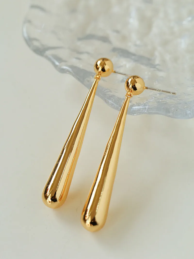 Gold Long Drop Earrings