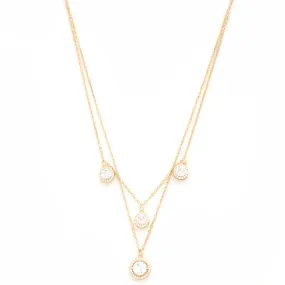 Gold Pearl Multi Drop Necklace