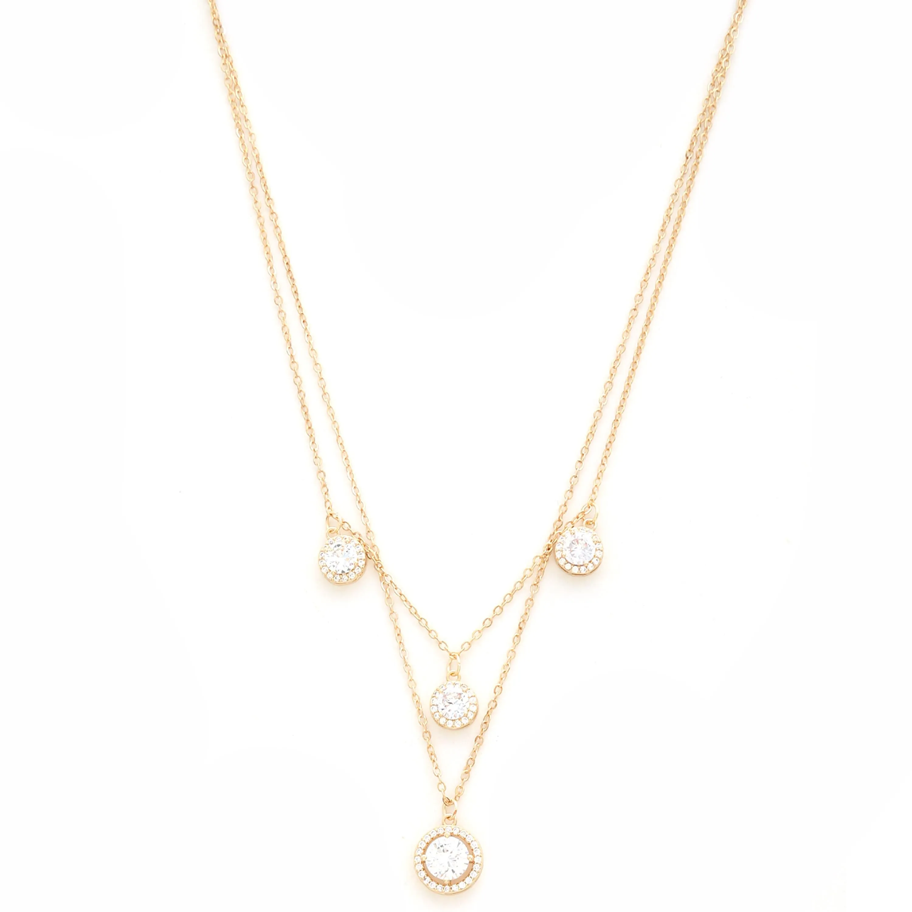 Gold Pearl Multi Drop Necklace