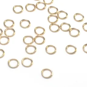 Gold Stainless Jump Rings, 4x0.6mm, 2.8mm Inside Diameter, 23 gauge, Closed Unsoldered, Lot Size 100