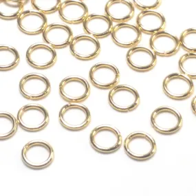 Gold Stainless Jump Rings, 5x0.8mm, 3.4mm Inside Diameter, Closed Unsoldered, Lot Size 100