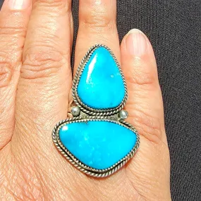 Gorgeous Natural Kingman Turquoise Rings - Size 9.5