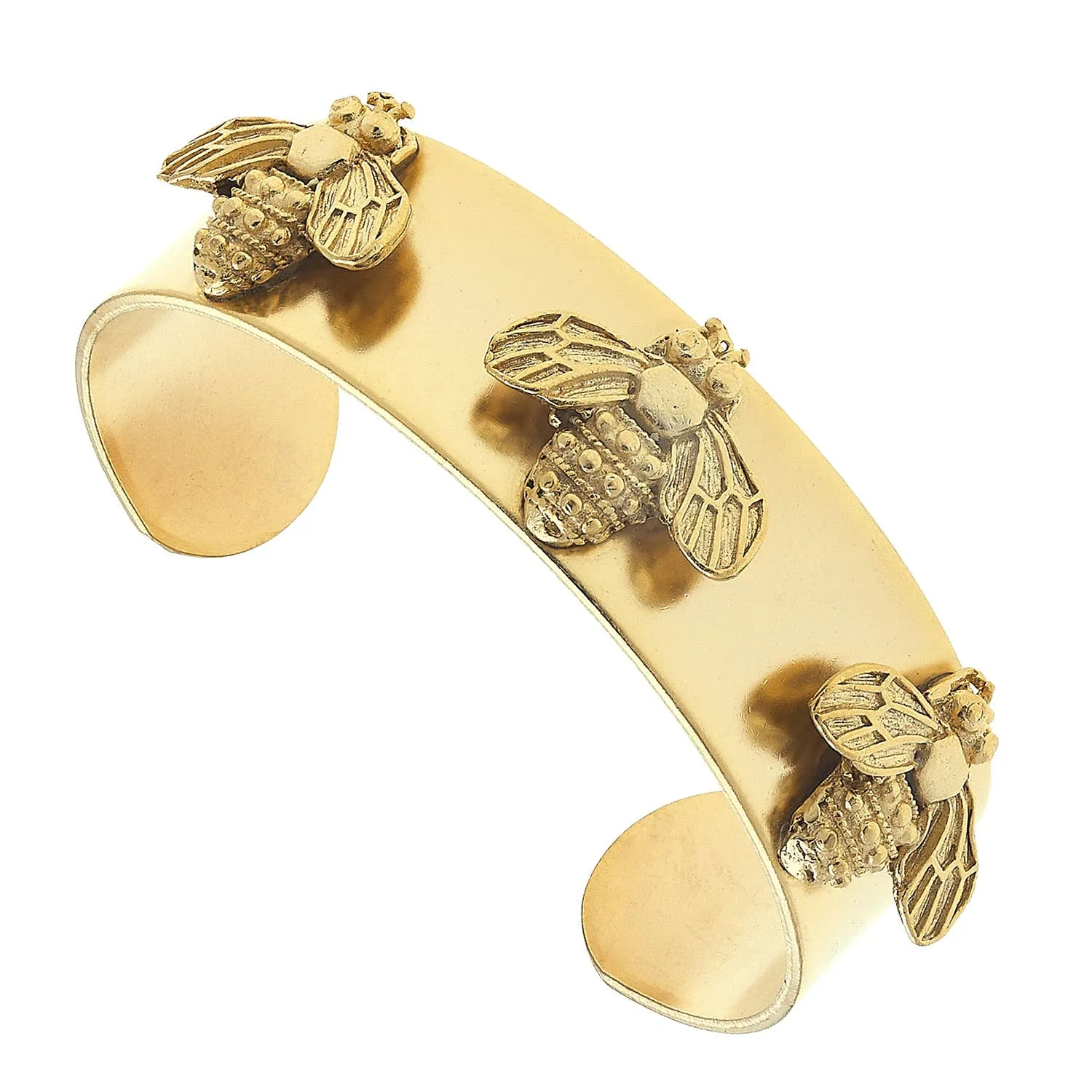 HANDCAST GOLD 3-BEE BANGLE