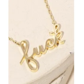 Handwritten 'fuck' Pendant Necklace