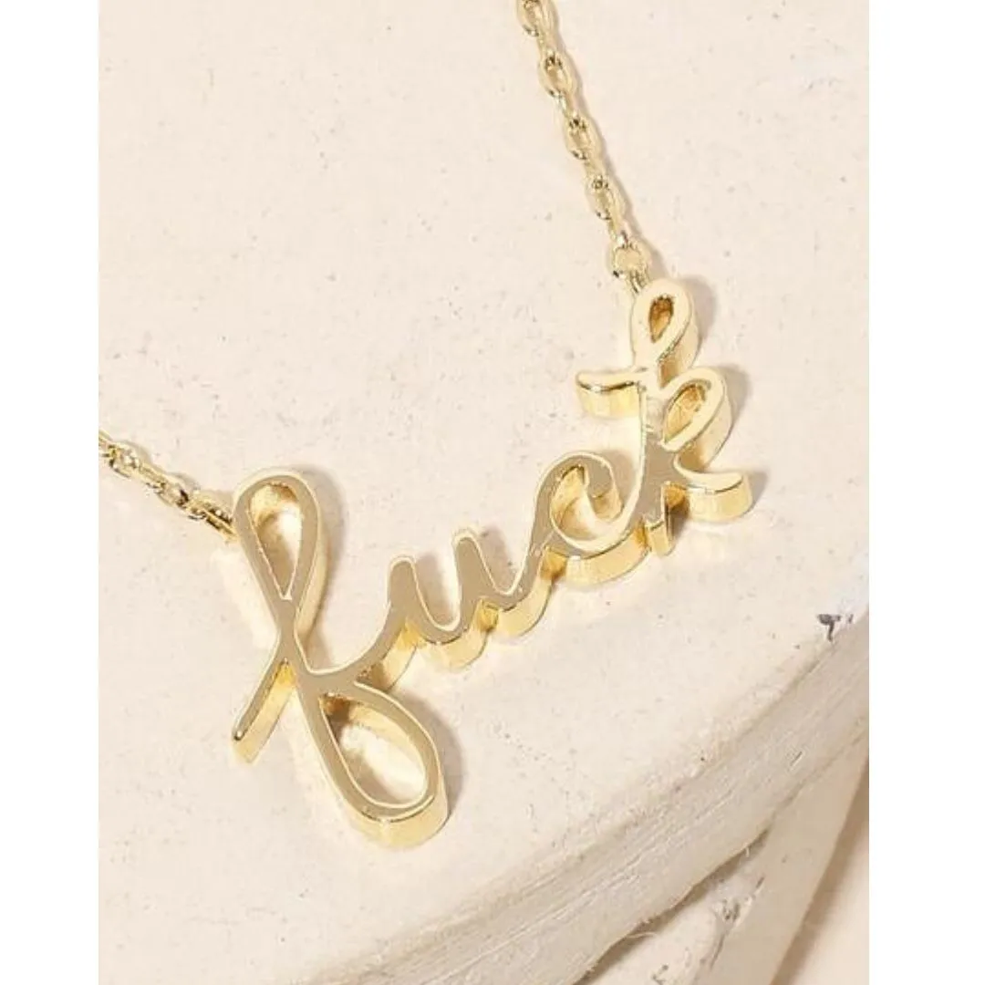 Handwritten 'fuck' Pendant Necklace