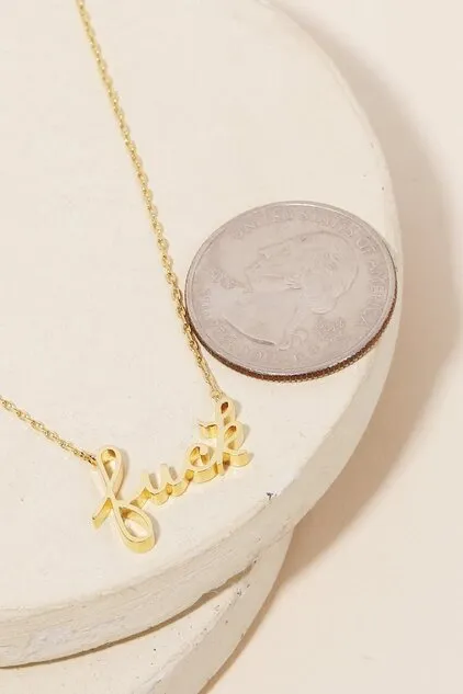 Handwritten 'fuck' Pendant Necklace