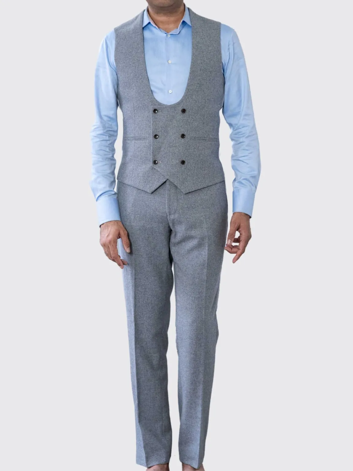 Harry Brown Ralph Grey Flannel Waistcoat