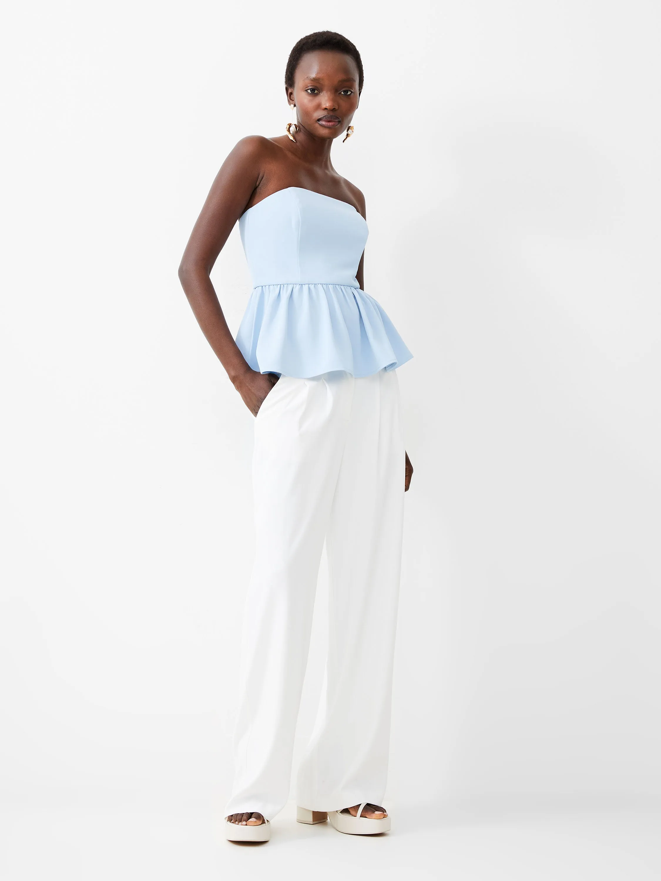 Harry Suiting Strapless Peplum Top