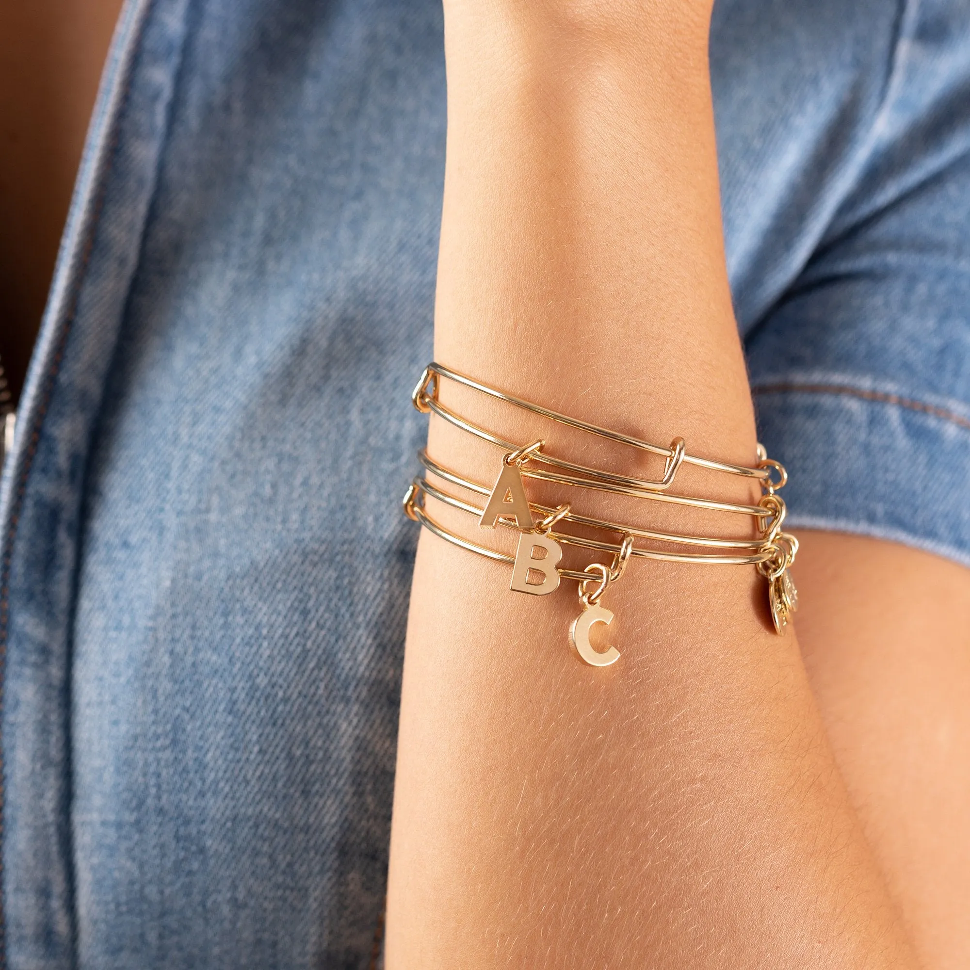 Initial B Charm Bangle