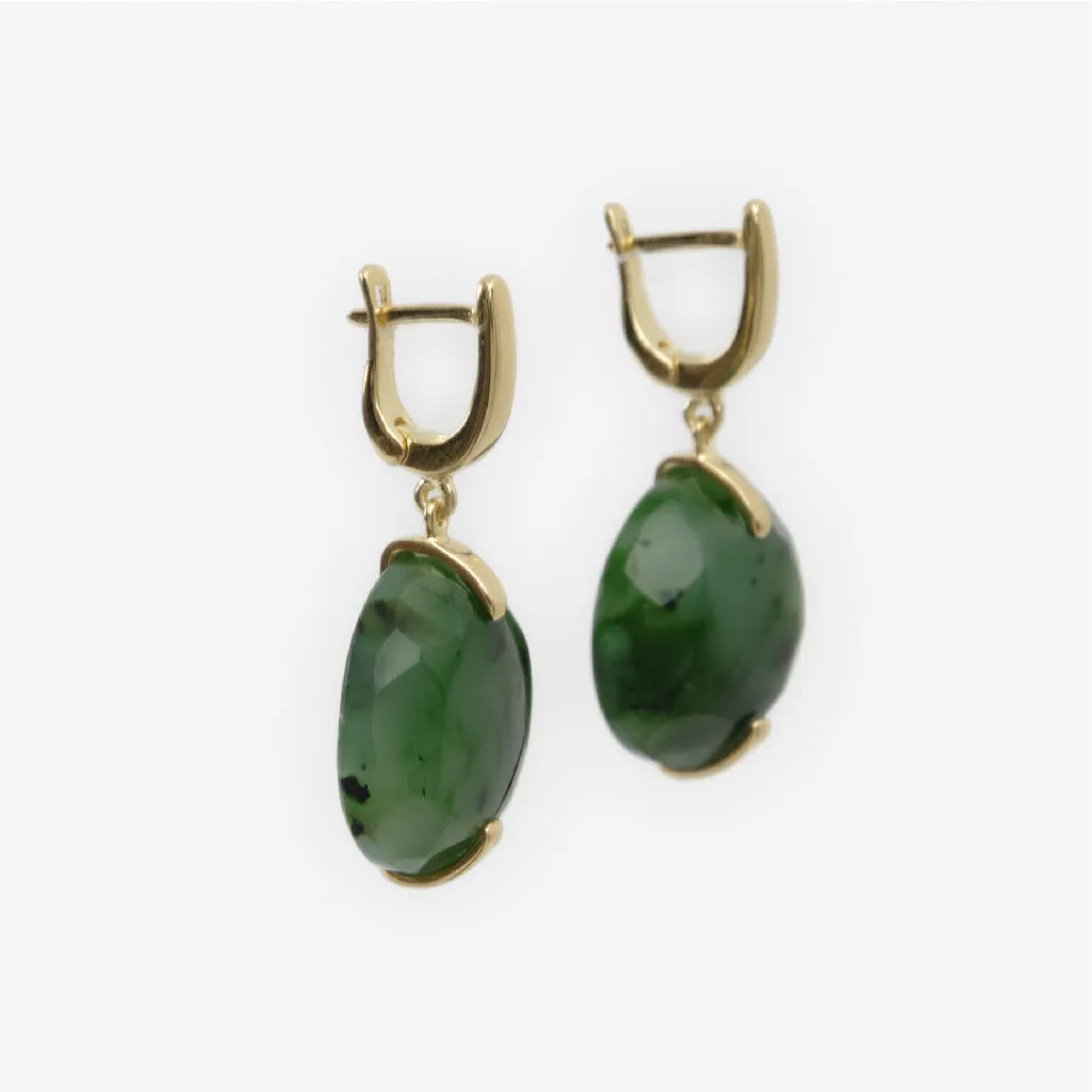 Jade Round Drop Earrings