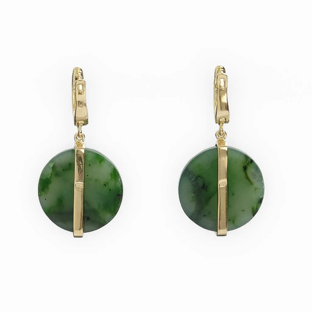 Jade Round Drop Earrings