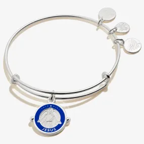 Jesus Embossed Charm Bangle