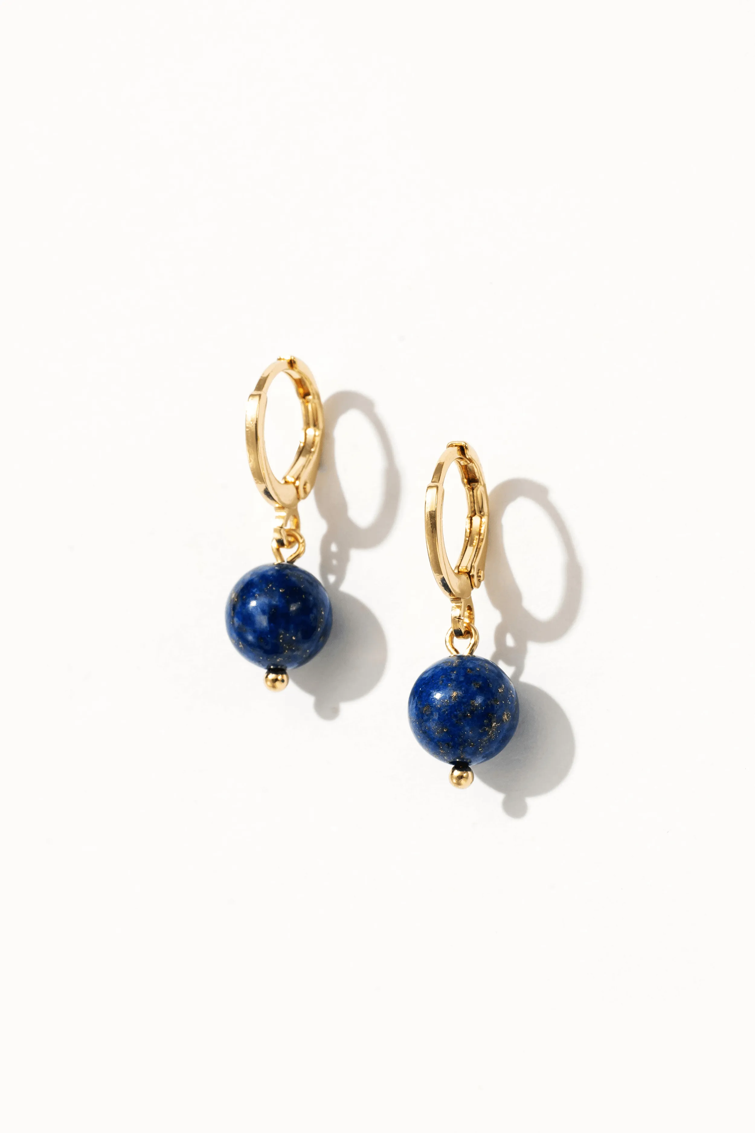 Lapis Drop Huggie Earrings