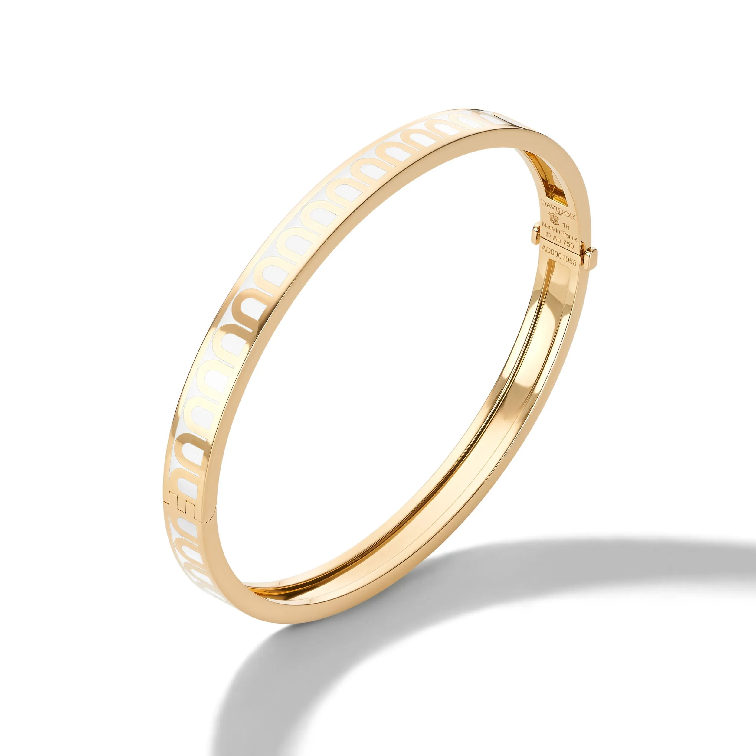 L'Arc de DAVIDOR Bangle PM, 18k Yellow Gold with Lacquered Ceramic