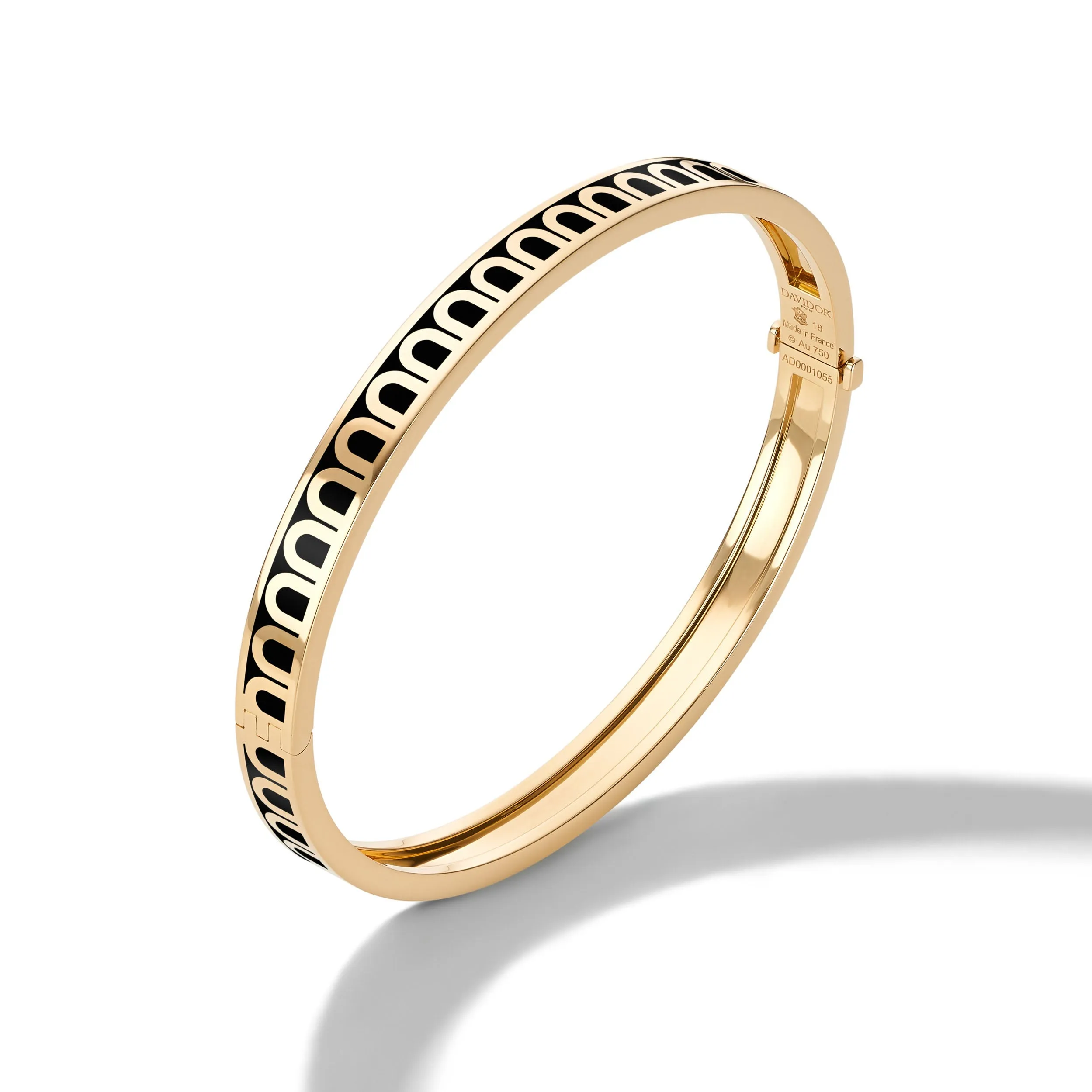 L'Arc de DAVIDOR Bangle PM, 18k Yellow Gold with Lacquered Ceramic