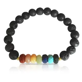 Lava Stone Chakra Bracelet with Healing Gemstones to Release Emotional Baggage