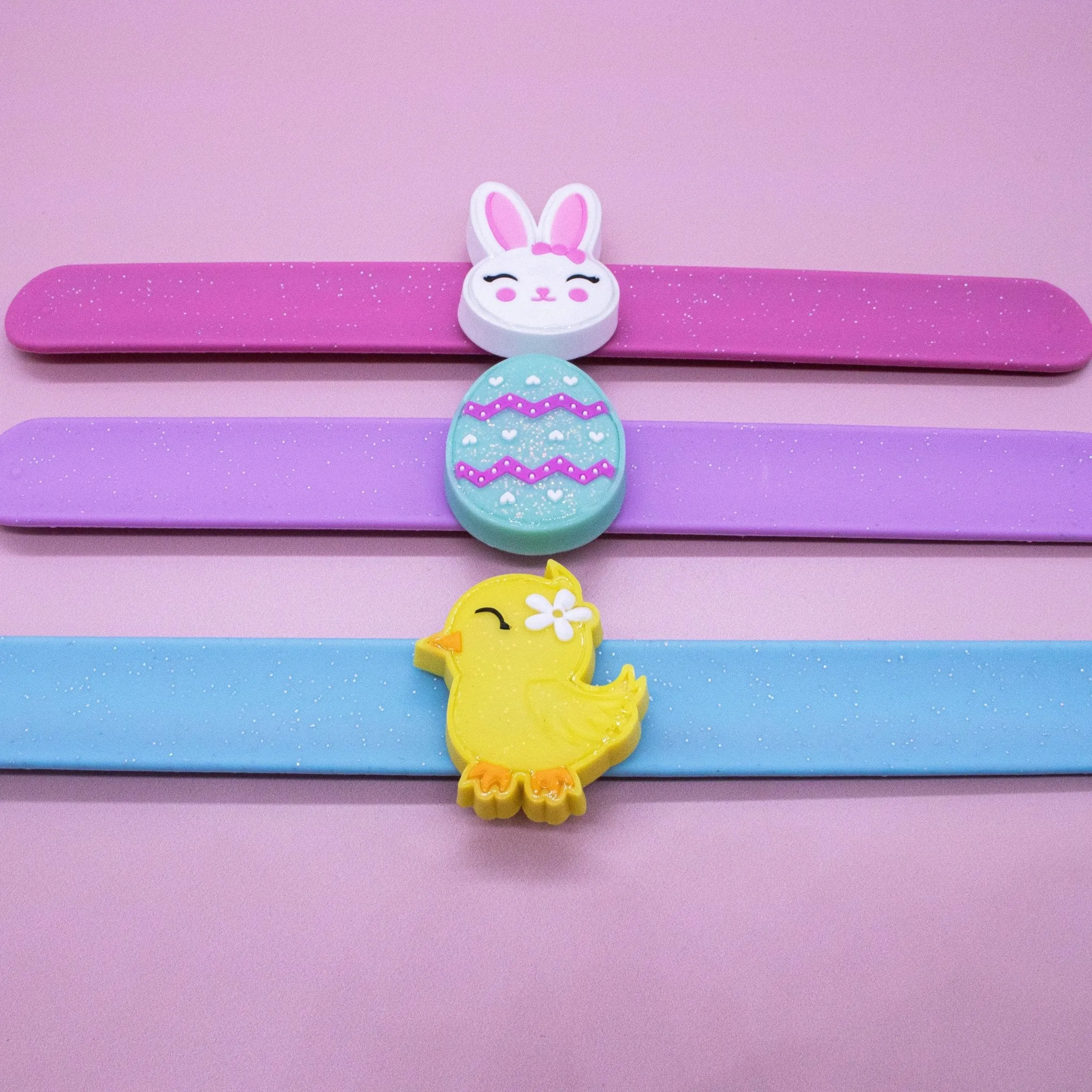 Light Up LED Easter Slap Bracelets - 3 Pack