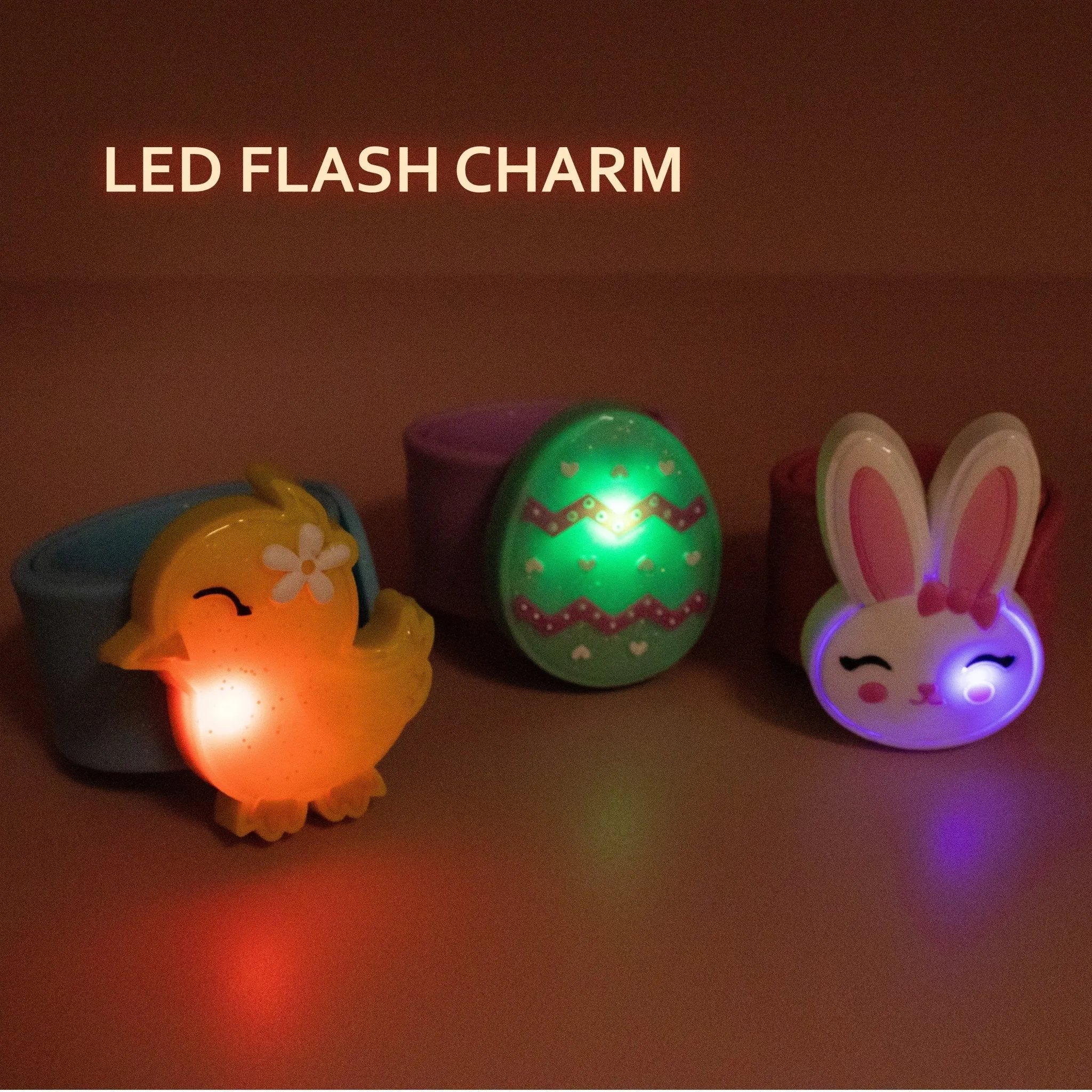 Light Up LED Easter Slap Bracelets - 3 Pack