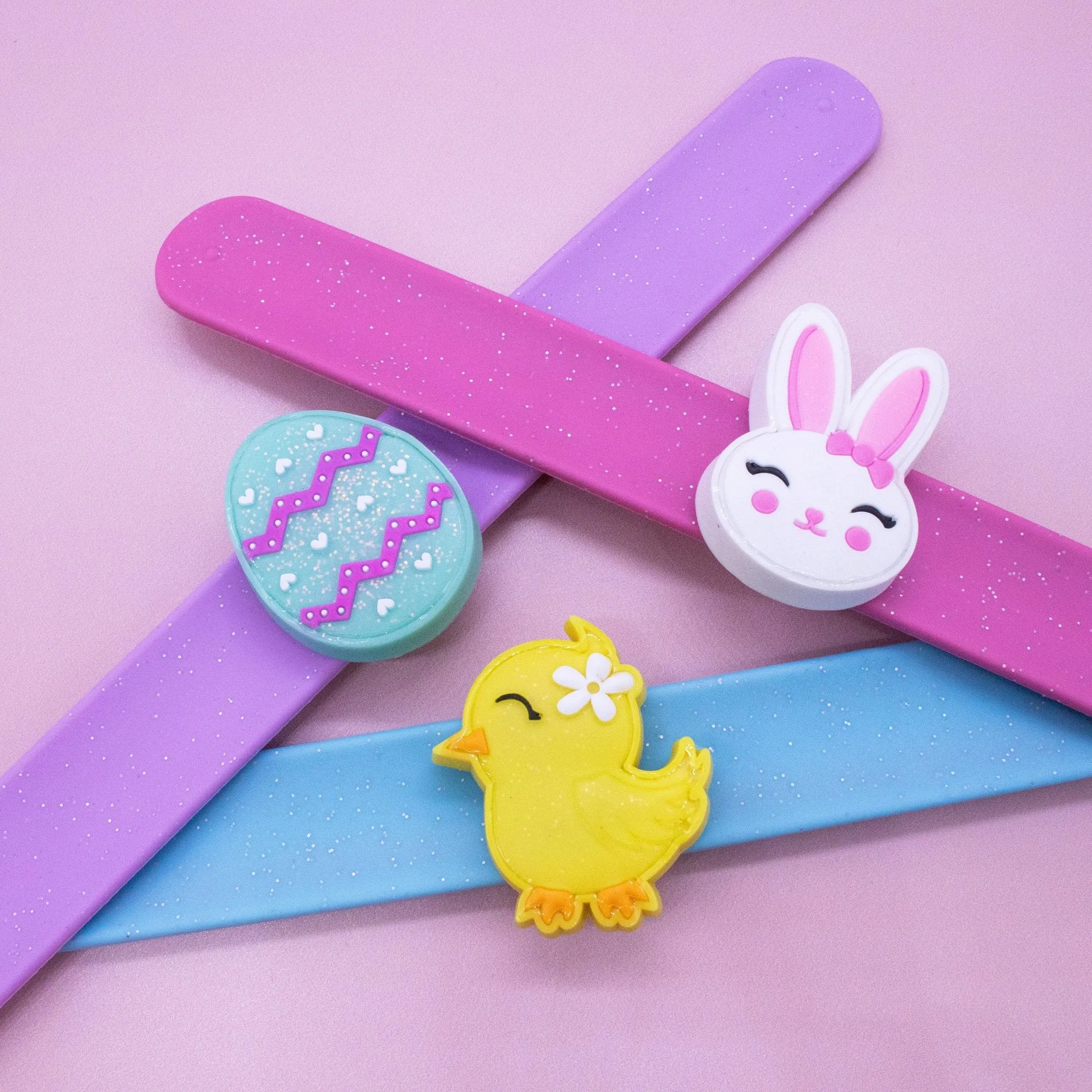 Light Up LED Easter Slap Bracelets - 3 Pack