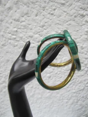 Malachite Bangle with Brass or Cooper