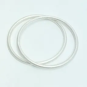 Matte Silver Bangle Bracelets