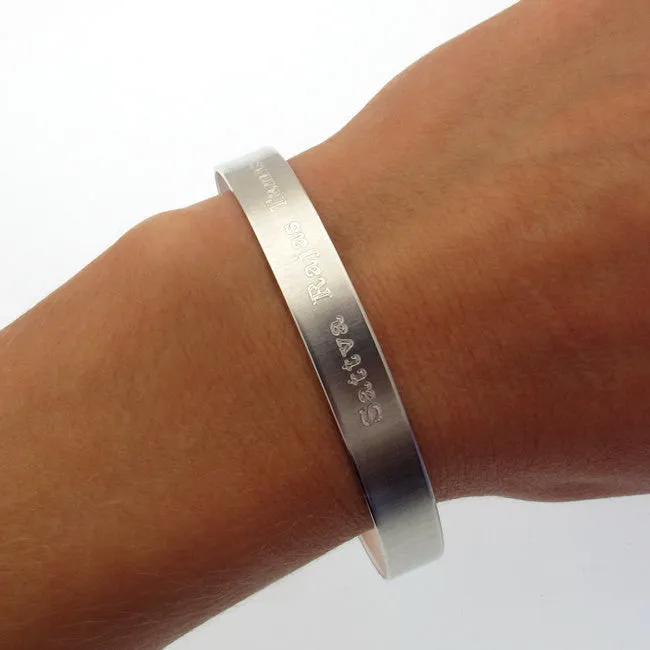 Message Engraved Open Bangle Bracelet