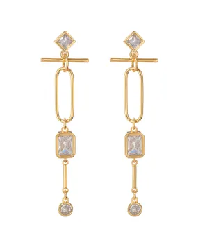 Mixte Drop Statement Earrings- Gold